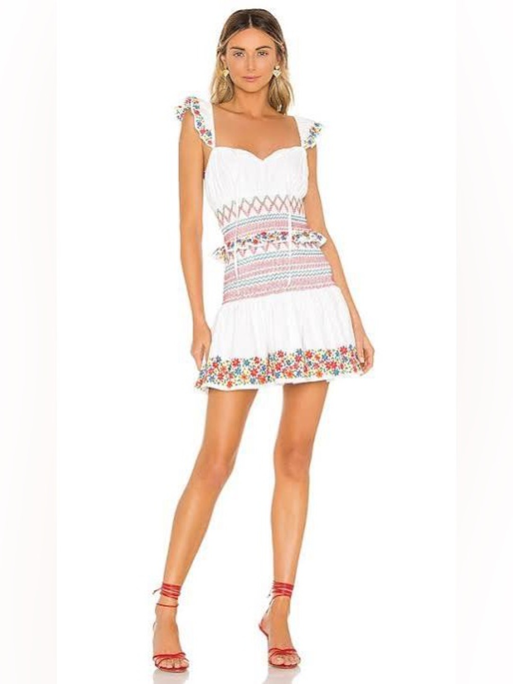 Tularosa Embroidered Floral Mini Dress - Size M (As-Is)